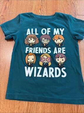 Harry Potter 2T Teal Graphic Tee "All Of My Friends Are Wizards"